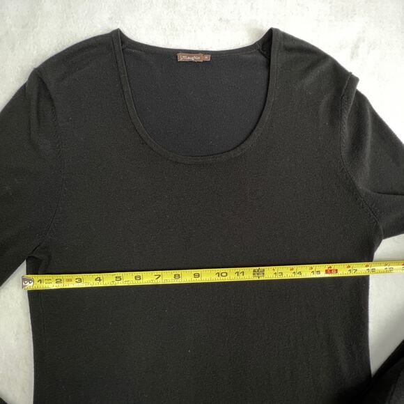 J McLaughlin Black Dress Size Medium Long Sleeve Cotton Blend Stretch Soft - Picture 9 of 12